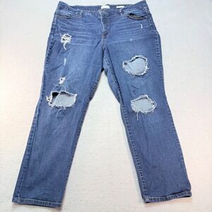 Sofía Vergara Bagi Boyfriend Jeans Women's 20 Distressed / Ripped Blue Denim